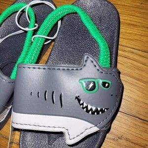 NWT Toddler Boys Shark Open Toe Sandals Size 9